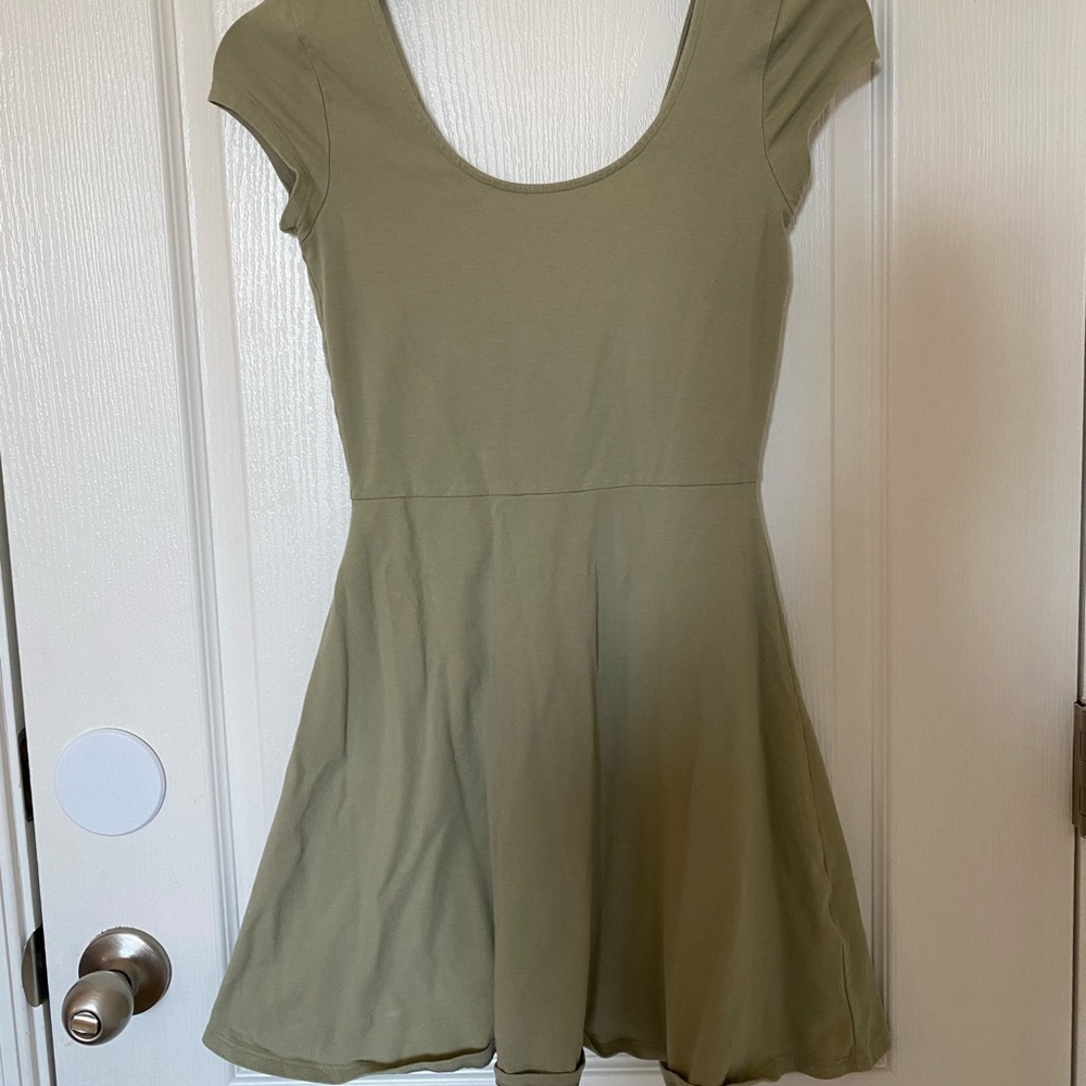 Olive Green Skater Dress